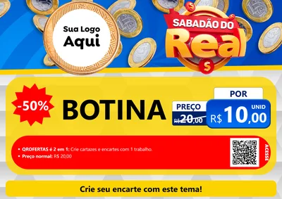 Modelo de Cartaz para Cartaz A4 Horizontal com o tema Sabadão do Real para Agropecuária