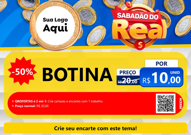 Modelo de Cartaz para Cartaz A4 Horizontal com o tema Sabadão do Real para Agropecuária