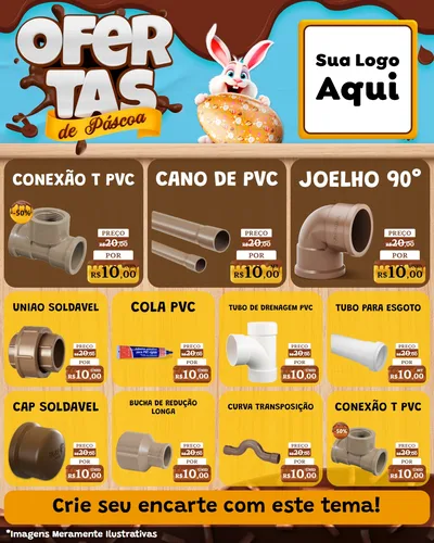 Modelo de Rede Social para Feed Instagram com o tema Ofertas de Páscoa para Tubos e conexões