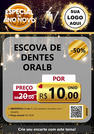 Modelo de Cartaz para Cartaz A4 Vertical com o tema Especial de Ano Novo para Higiene Pessoal
