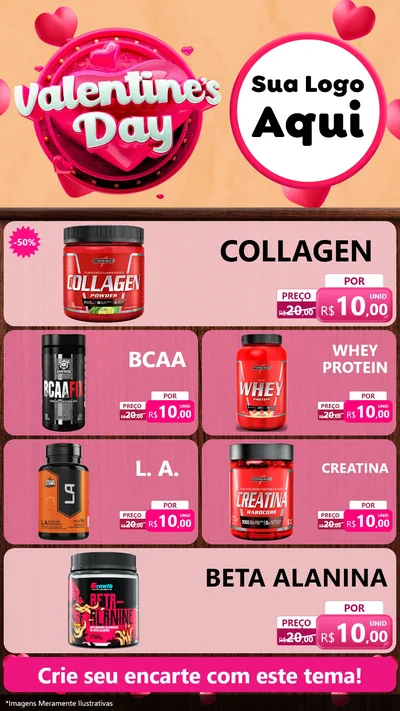 Modelo de TV para TV Vertical com o tema Valentine's Day para Suplementos alimentares