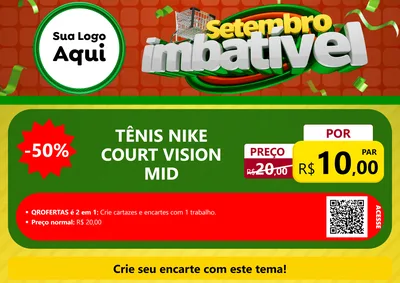 Modelo de Cartaz para Cartaz A4 Horizontal com o tema Setembro Imbatível para Calçados