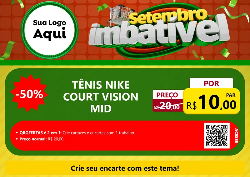 Modelo de Cartaz para Cartaz A4 Horizontal com o tema Setembro Imbatível para Calçados