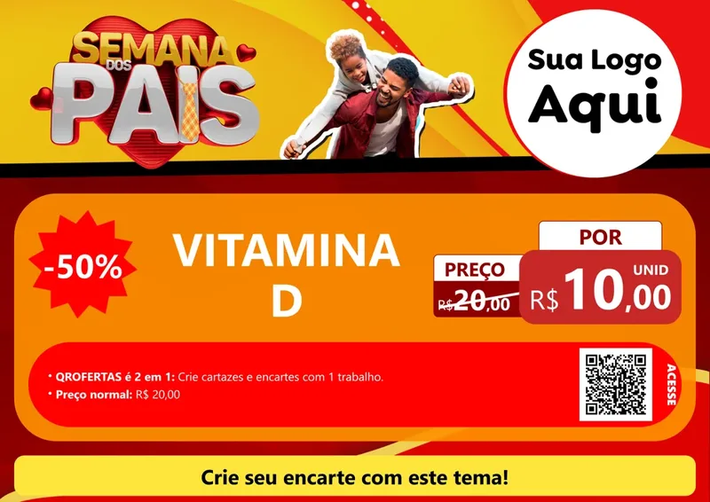 Modelo de Cartaz para Cartaz A4 Horizontal com o tema Semana Dos Pais para Farmácia
