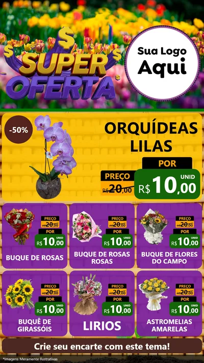 Modelo de Rede Social para Stories com o tema Super Oferta para Floricultura e jardim
