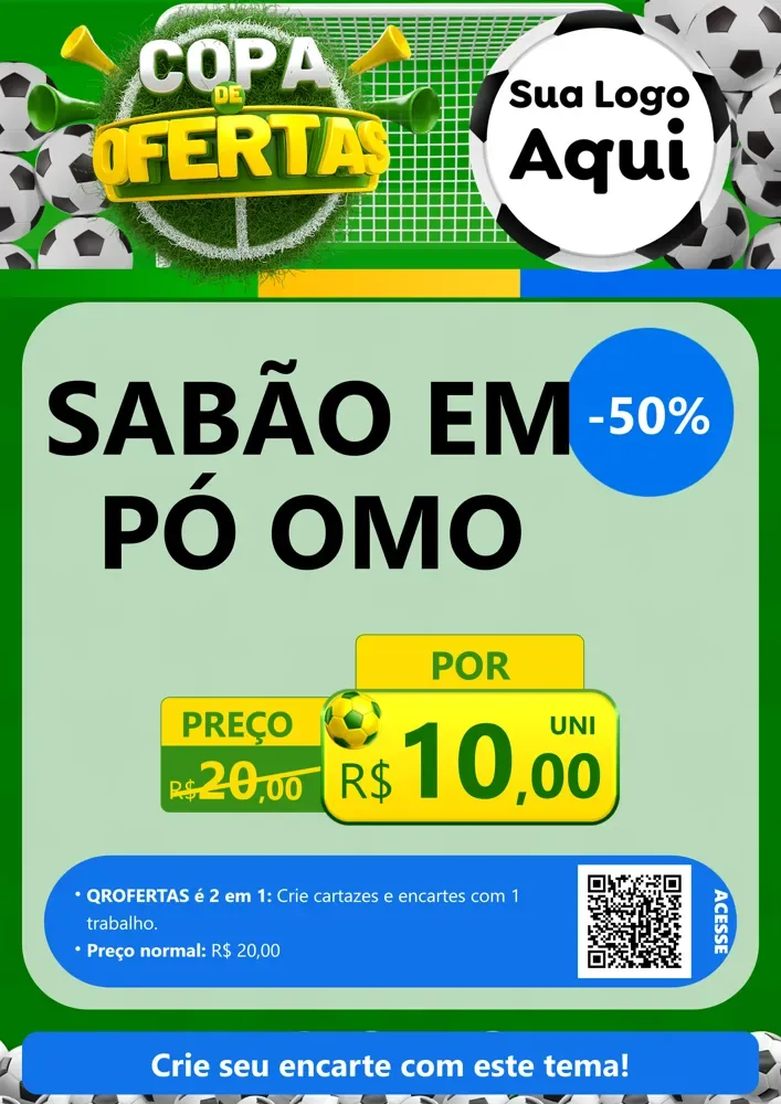 Modelo de Cartaz para Cartaz A4 Vertical com o tema Copa De Ofertas para Produtos de Limpeza