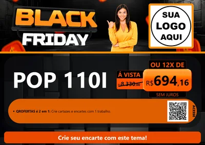 Modelo de Cartaz para Cartaz A4 Horizontal com o tema Black Friday para Concessionaria de Motos