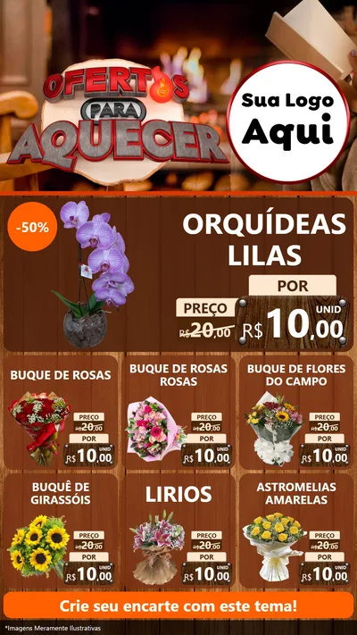 Modelo de Rede Social para Stories com o tema Ofertas Para Aquecer para Floricultura e jardim
