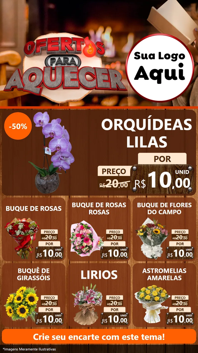 Modelo de Rede Social para Stories com o tema Ofertas Para Aquecer para Floricultura e jardim