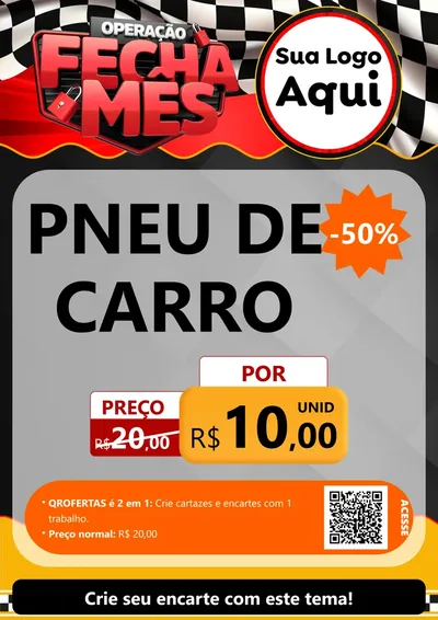 Modelo de Cartaz para Cartaz A4 Vertical com o tema Operação Fecha Mês - Auto Moto para Auto peças