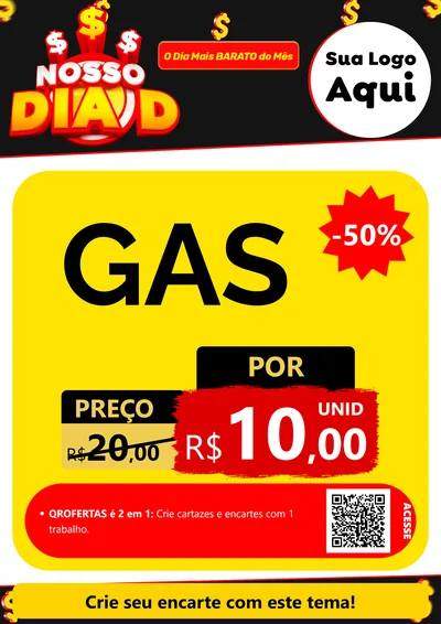 Modelo de Cartaz para Cartaz A4 Vertical com o tema Nosso Dia D para Água e gás