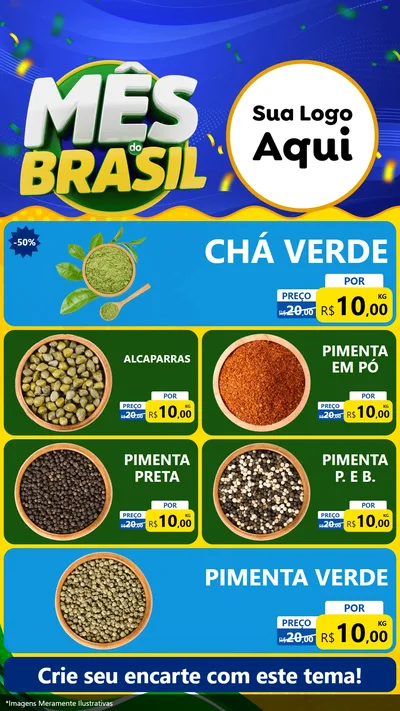 Modelo de TV para TV Vertical com o tema Mês do Brasil para Produtos Naturais