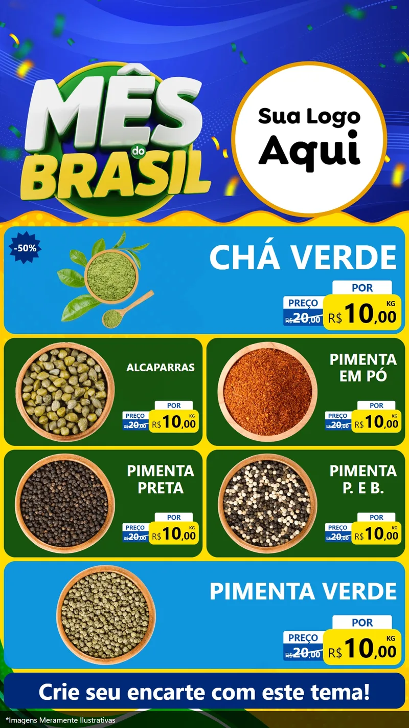 Modelo de TV para TV Vertical com o tema Mês do Brasil para Produtos Naturais