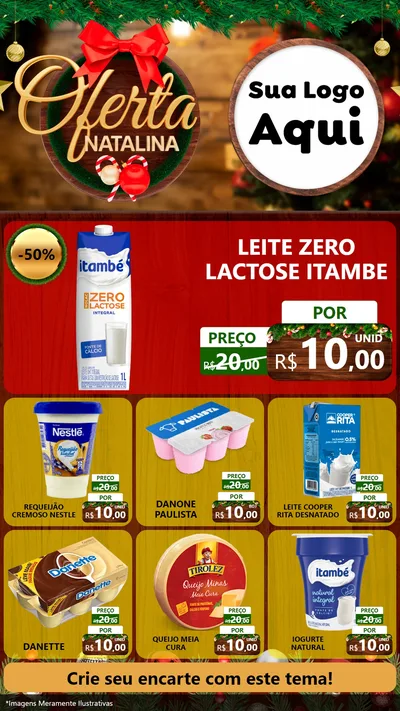 Modelo de Rede Social para Stories com o tema Ofertas Natalina para Frios e Laticínios