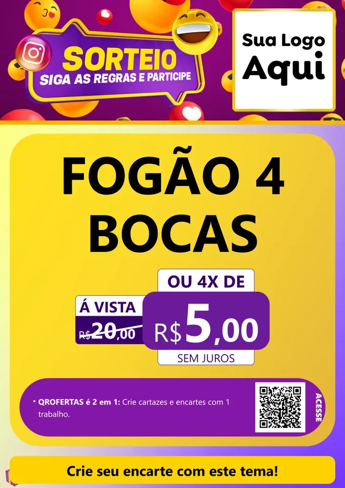 Modelo de Cartaz para Cartaz A4 Vertical com o tema Sorteio para Móveis e Eletro