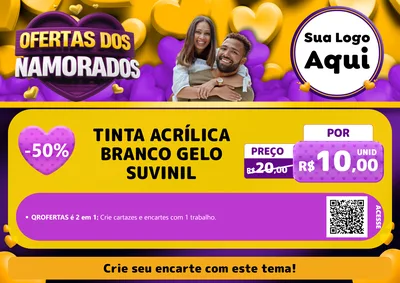 Modelo de Cartaz para Cartaz A4 Horizontal com o tema Oferta Dos Namorados para Tintas e Ferramentas