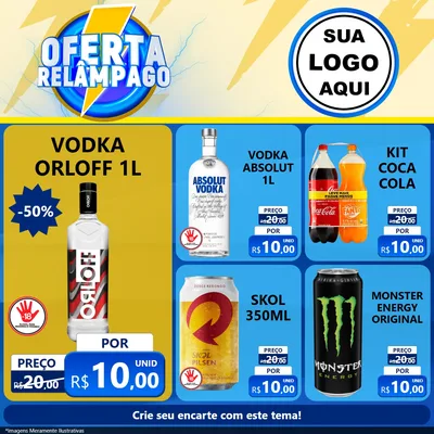 Modelo de Rede Social para Feed Facebook com o tema Oferta Relâmpago para Distribuidora de bebidas