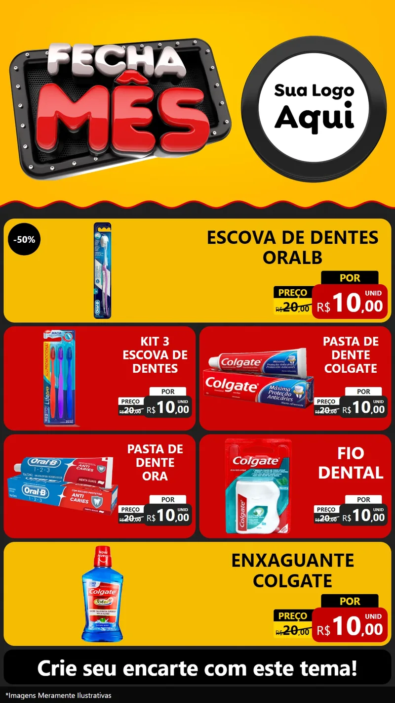 Modelo de TV para TV Vertical com o tema Fecha Mês para Higiene Pessoal