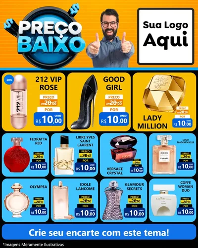Modelo de Rede Social para Feed Instagram com o tema Preço Baixo para Perfumes
