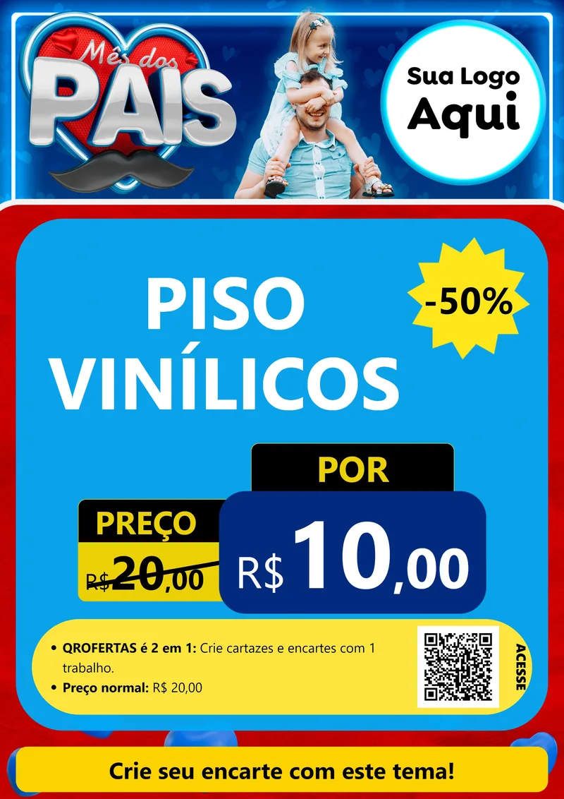 Modelo de Cartaz para Cartaz A4 Vertical com o tema Mês Dos Pais para Material para Construção