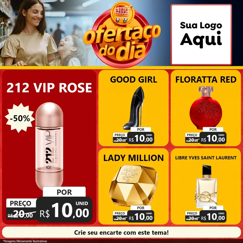 Modelo de Rede Social para Feed Facebook com o tema Ofertaço Do Dia para Perfumes