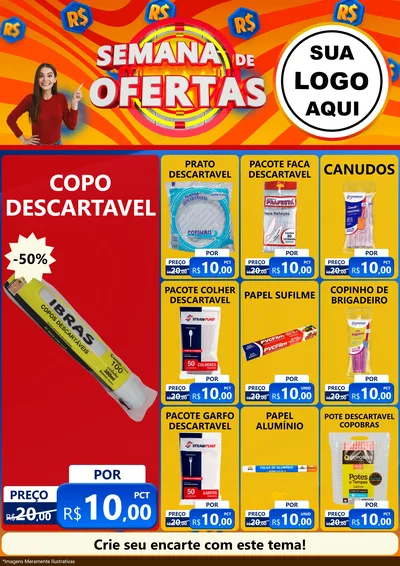 Modelo de Encarte para Encarte A4 Vertical com o tema Semana de Ofertas para Embalagens