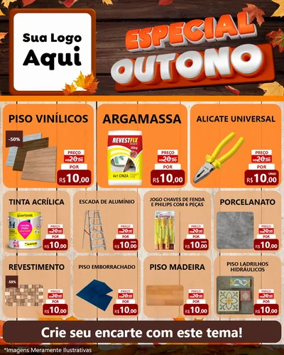 Modelo de Rede Social para Feed Instagram com o tema Especial Outono para Material para Construção