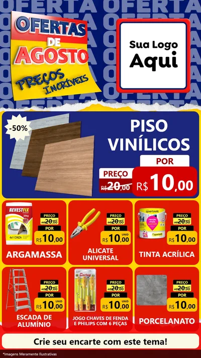 Modelo de Rede Social para Stories com o tema Ofertas de Agosto - Preços Incríveis para Material para Construção