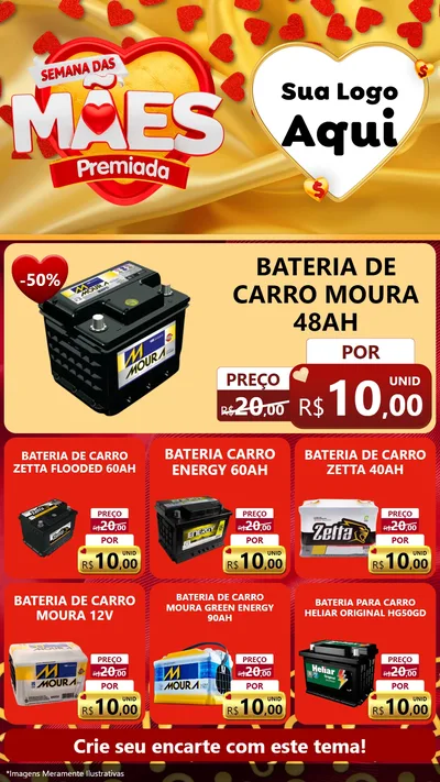 Modelo de Rede Social para Stories com o tema Semana das Mães Premiada para Baterias Elétricas