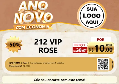 Modelo de Cartaz para Cartaz A4 Horizontal com o tema Ano Novo Com Economia para Perfumes