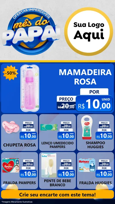 Modelo de Rede Social para Stories com o tema Ofertas Imperdíveis Mês Do Papai para Bebês