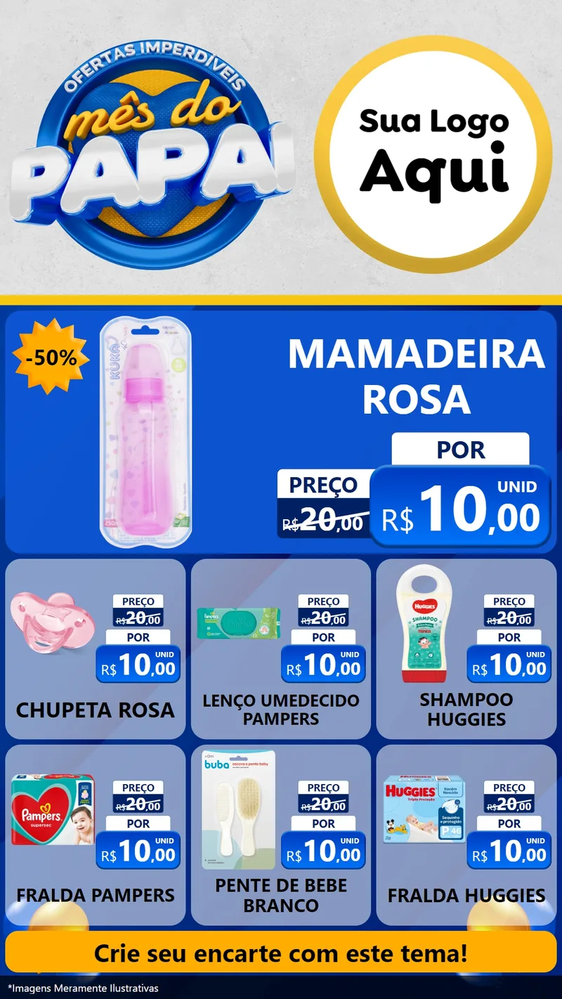 Modelo de Rede Social para Stories com o tema Ofertas Imperdíveis Mês Do Papai para Bebês