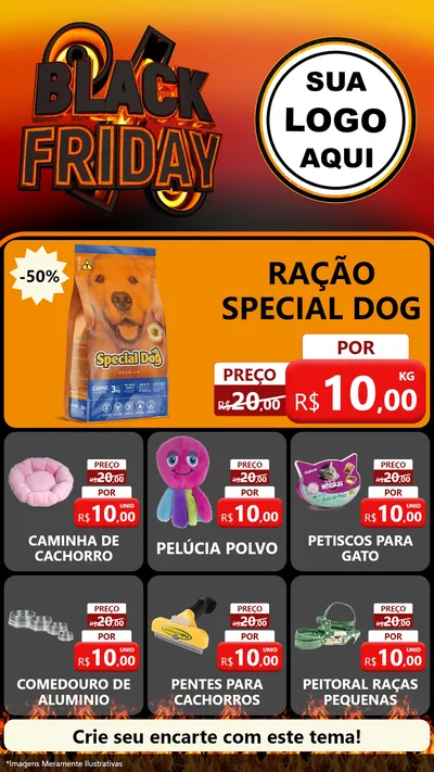 Modelo de Rede Social para Stories com o tema Black Friday para Pet Shop