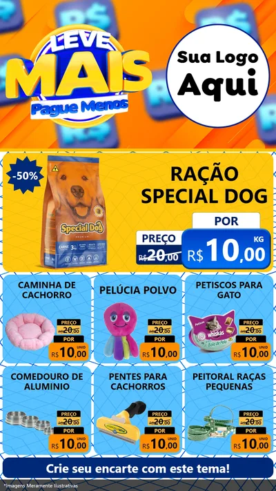 Modelo de Rede Social para Stories com o tema Leve Mais, Pague Menos para Pet Shop