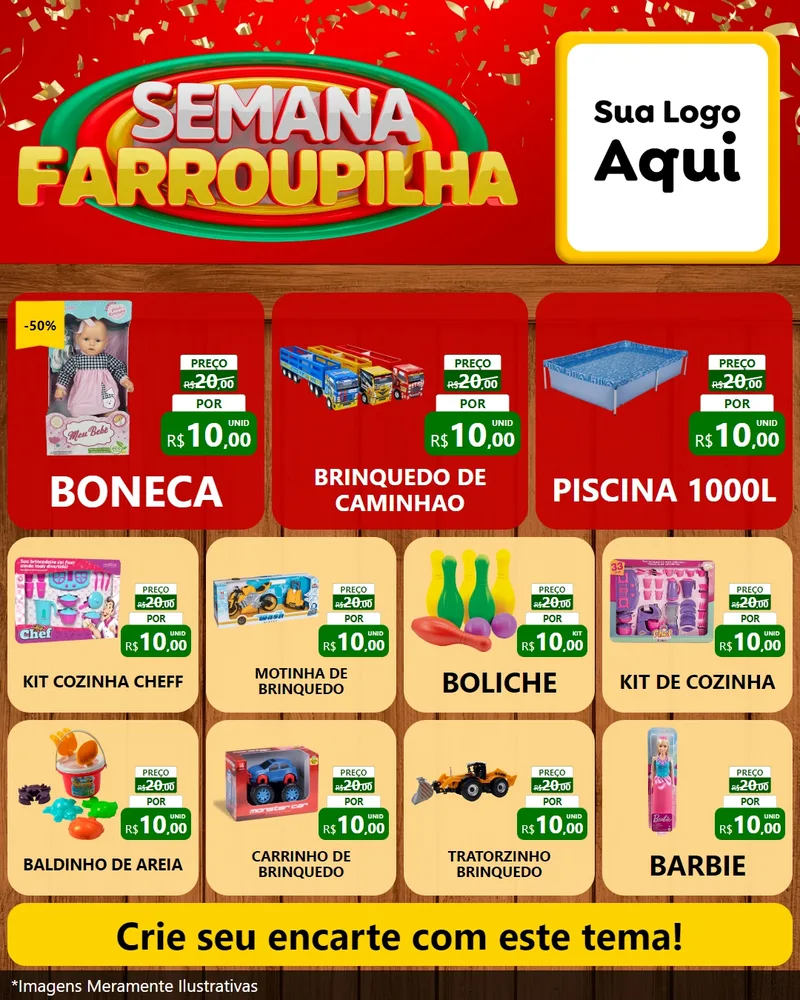 Modelo de Rede Social para Feed Instagram com o tema Semana Farroupilha para Brinquedos