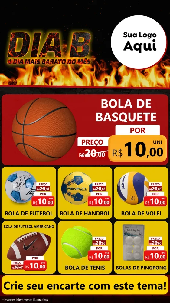 Modelo de Rede Social para Stories com o tema Dia B para Artigos Esportivos