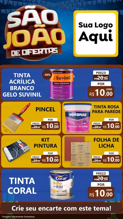 Modelo de TV para TV Vertical com o tema São João Ofertas Imbatíveis! - Junina para Tintas e Ferramentas