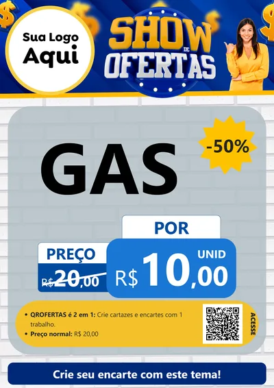 Modelo de Cartaz para Cartaz A4 Vertical com o tema Show de Ofertas para Água e gás