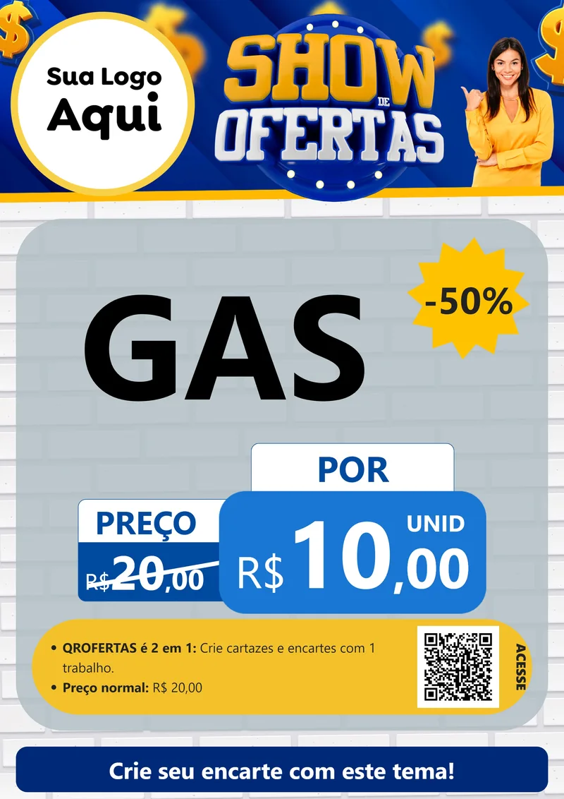 Modelo de Cartaz para Cartaz A4 Vertical com o tema Show de Ofertas para Água e gás
