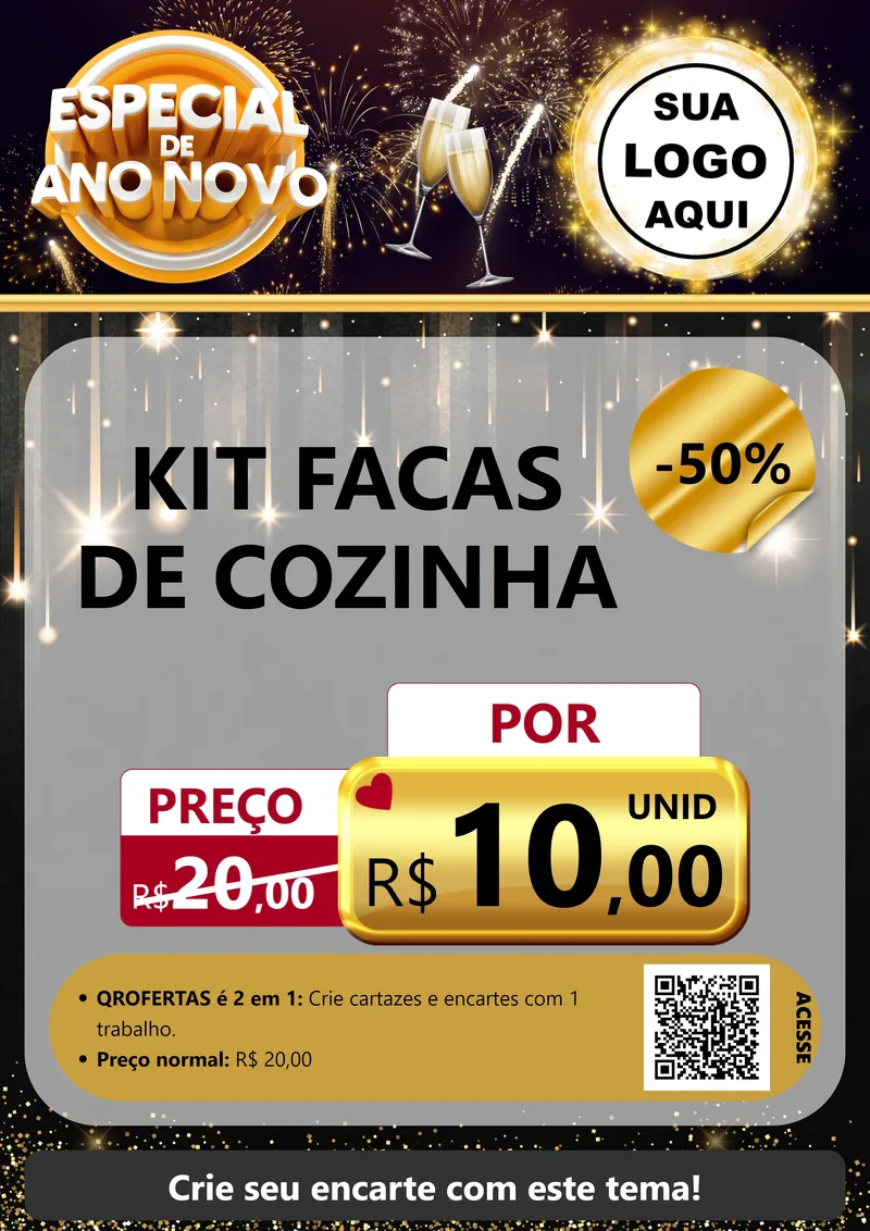 Modelo de Cartaz para Cartaz A4 Vertical com o tema Especial de Ano Novo para Utilidades Domésticas
