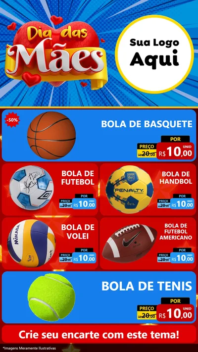 Modelo de TV para TV Vertical com o tema Dia das Mães para Artigos Esportivos