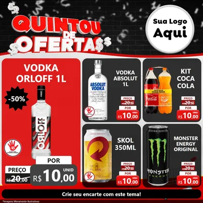 Modelo de Rede Social para Feed Facebook com o tema Quintou de Ofertas para Distribuidora de bebidas