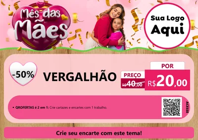 Modelo de Cartaz para Cartaz A4 Horizontal com o tema Mês das Mães para Ferragens