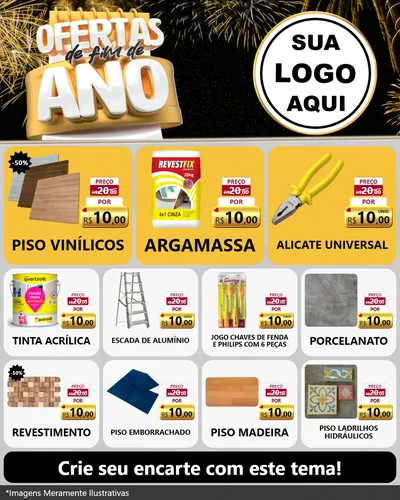 Modelo de Rede Social para Feed Instagram com o tema Ofertas de Fim de Ano para Material para Construção