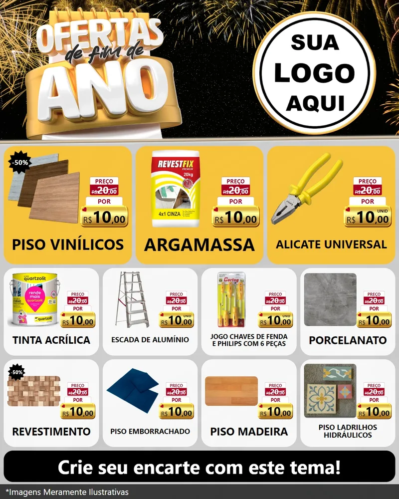 Modelo de Rede Social para Feed Instagram com o tema Ofertas de Fim de Ano para Material para Construção
