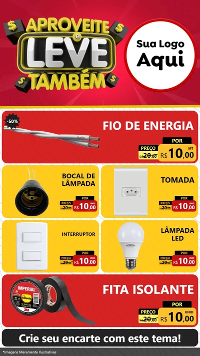 Modelo de TV para TV Vertical com o tema Aproveite e Leve Também para Materiais Elétricos