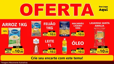 Modelo de TV para TV Horizontal com o tema OFERTA - Vermelho Cartaz para Supermercado