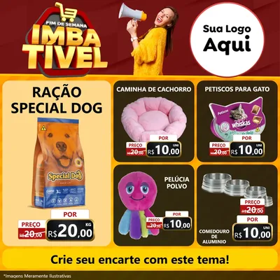Modelo de Rede Social para Feed Facebook com o tema Fim de Semana Imbatível para Pet Shop