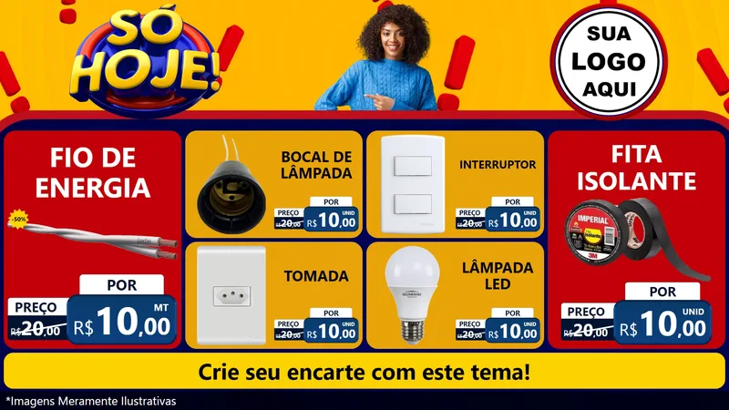 Modelo de TV para TV Horizontal com o tema Só Hoje! para Materiais Elétricos