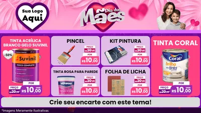 Modelo de TV para TV Horizontal com o tema Dia das Mães para Tintas e Ferramentas